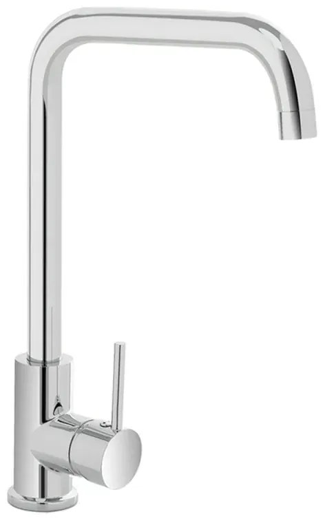 Miscelatore lavello cucina a canna alta orientabile in zinco cromato – Eden