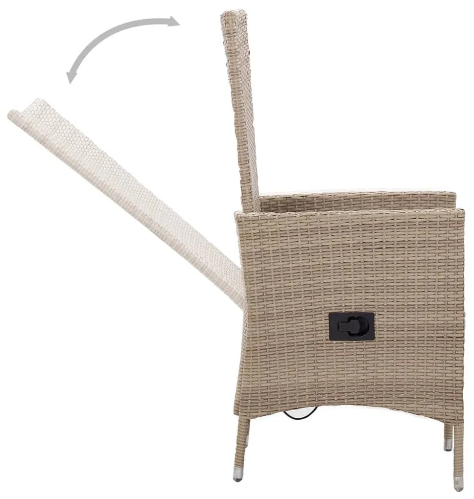 Set da pranzo da giardino 5 pz con cuscini beige
