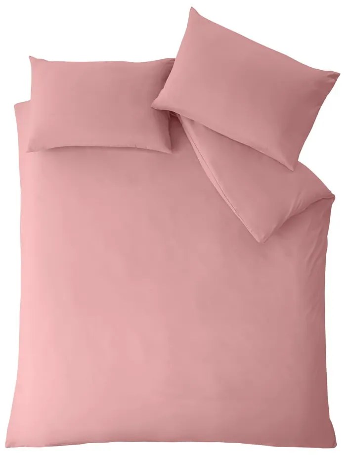 Set copripiumino e federa rosa per letto matrimoniale 200x200 cm So Soft Non-Iron – Catherine Lansfield