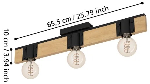 Eglo 43901 - Plafoniera BAILRIGG 3xE27/40W/230V