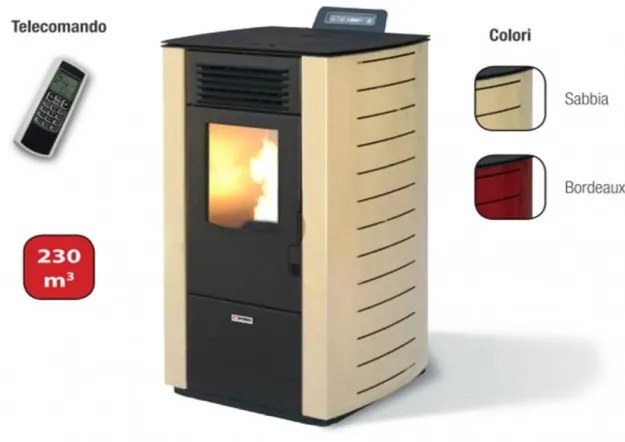 Stufa a pellet ad aria 10.1 kW con ventilazione frontale King 118 sabbia