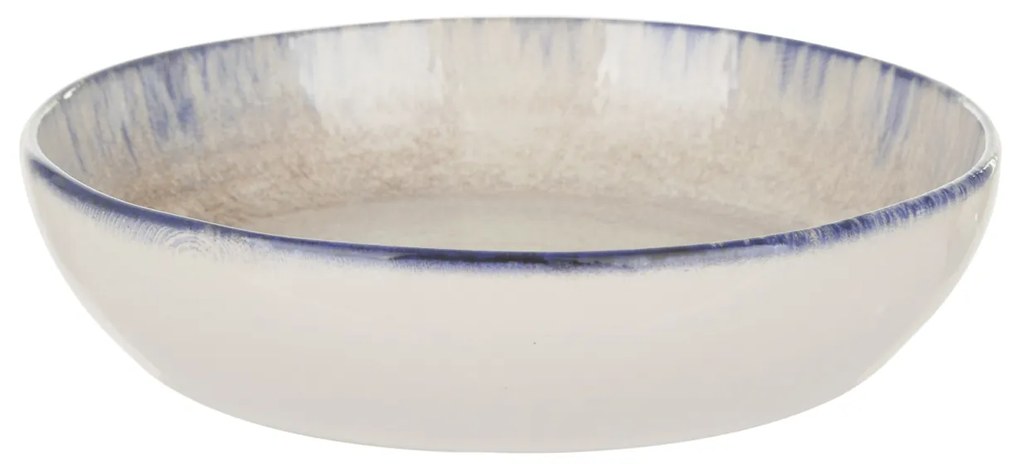 Piatto fondo 20 cm bordo blu stoneware Artisanal