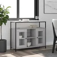 Credenza Grigio Sonoma 100x35x80 cm in Legno Multistrato 835507