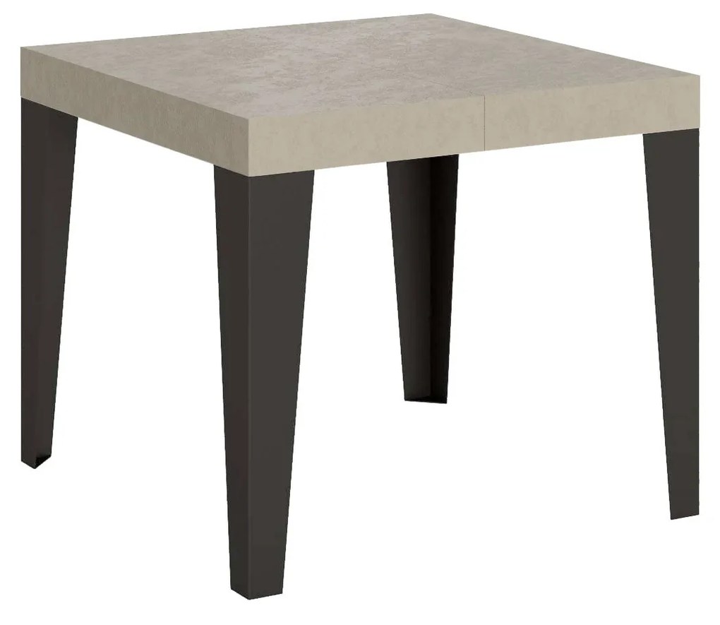 Tavolo allungabile Flame con telaio e gambe antracite, Cashmere / 90x90/246 cm