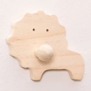 Appendiabiti da parete in legno Lion Kids Legno Naturale - Sklum