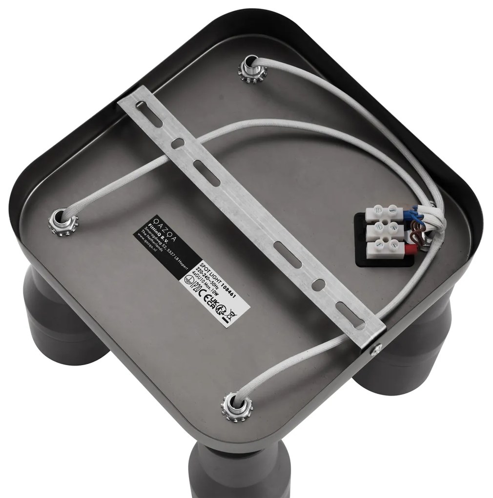 Faretto da soffitto quadrato GU10 50 mm 4 luci colore canna di fucile - Stanley