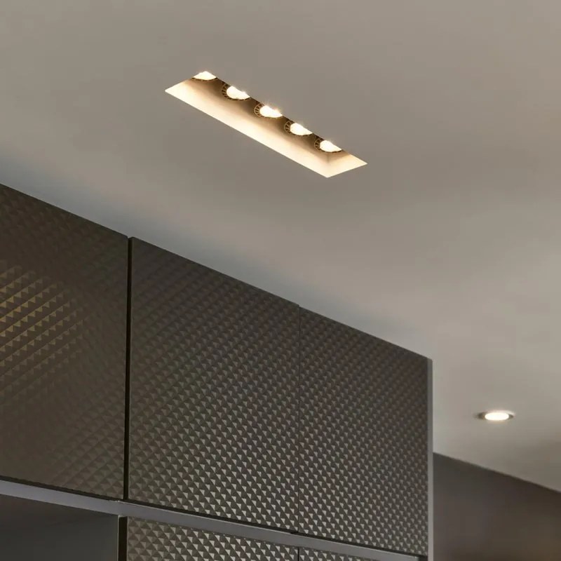 Portafaretto da incasso OLYMPIA GU10 bianco rettangolare verniciabile IP20 TECNICO