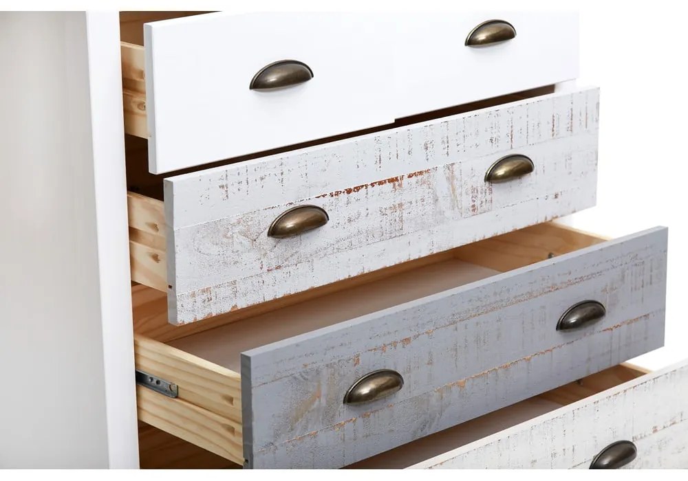 Cassettiera bianca e grigia con 4 cassetti , 79 x 80 cm Romantica - Marckeric