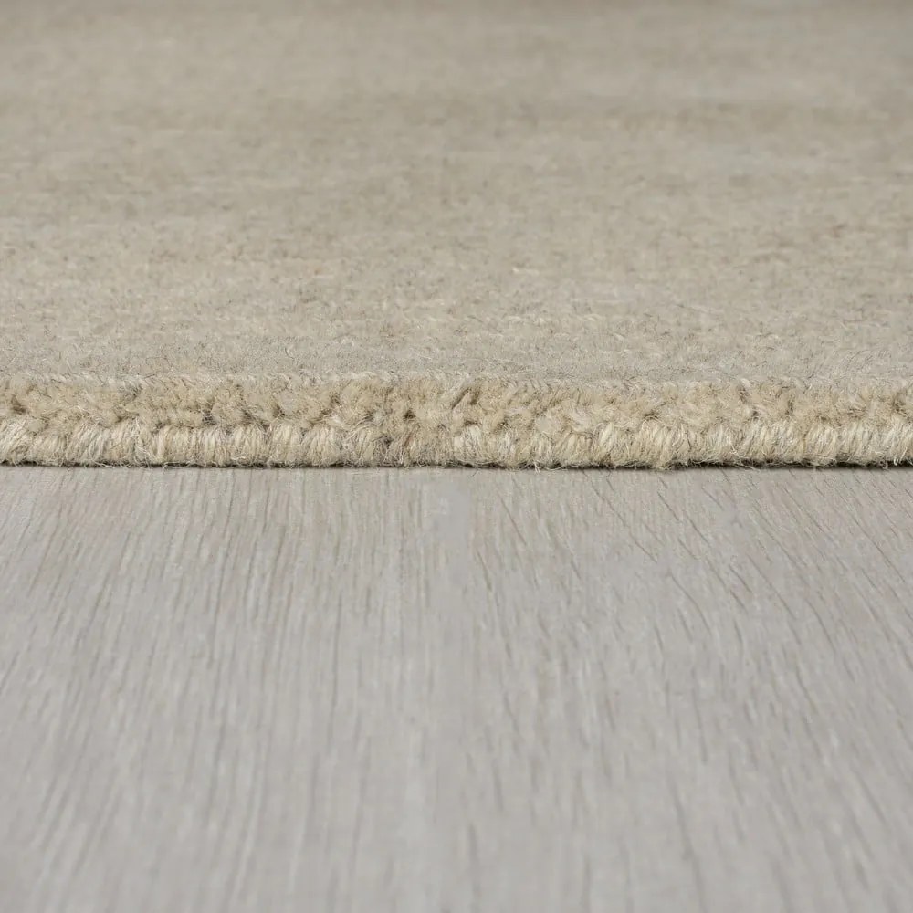 Tappeto beige in lana tessuto a mano 240x340 cm Textured Wool Border – Flair Rugs