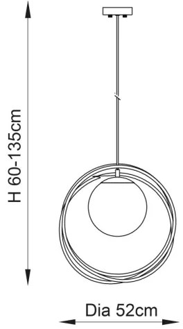 Endon 92488 - Lampadario a cavo EMILIO 1xE27/10W/230V oro/bianco