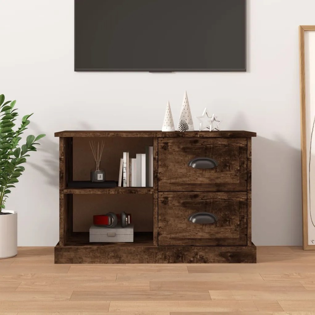 Mobile porta tv rovere fumo 73x35,5x47,5 cm legno multistrato