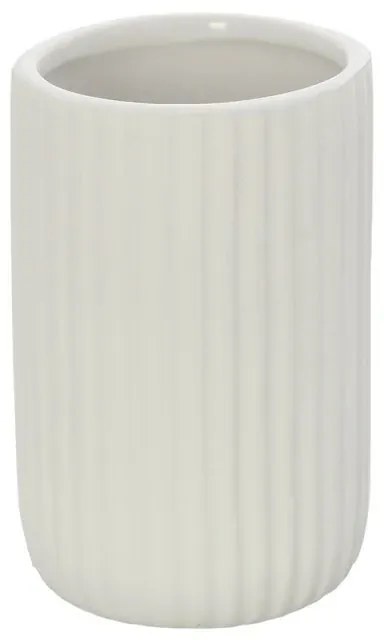 Portaspazzolini bagno dappoggio bianco in ceramica soft touch Spring