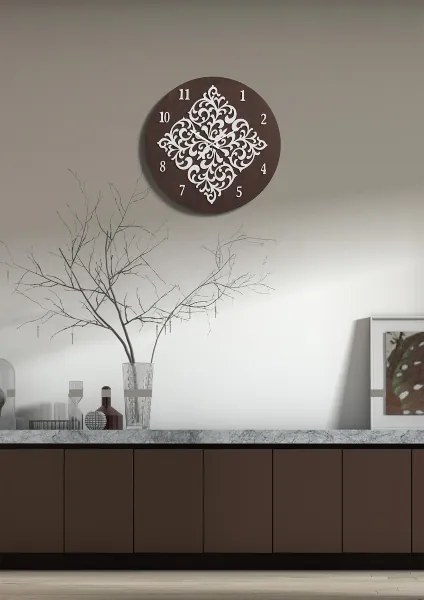 Orologio da parete moderno ROMBO in legno taglio laser D50 RSN