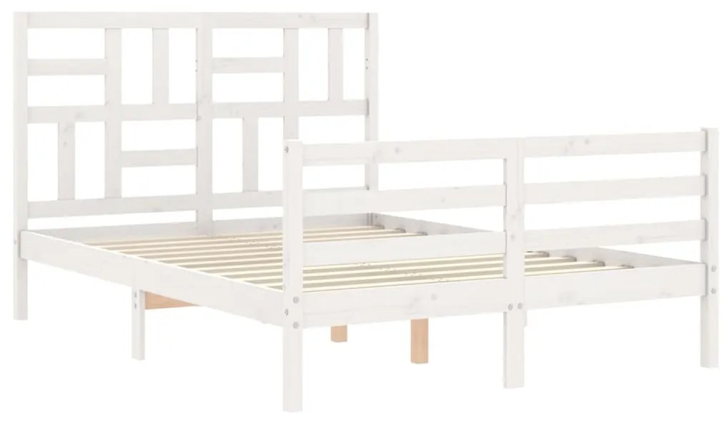 Giroletto con testiera bianco 4ft small double legno massello