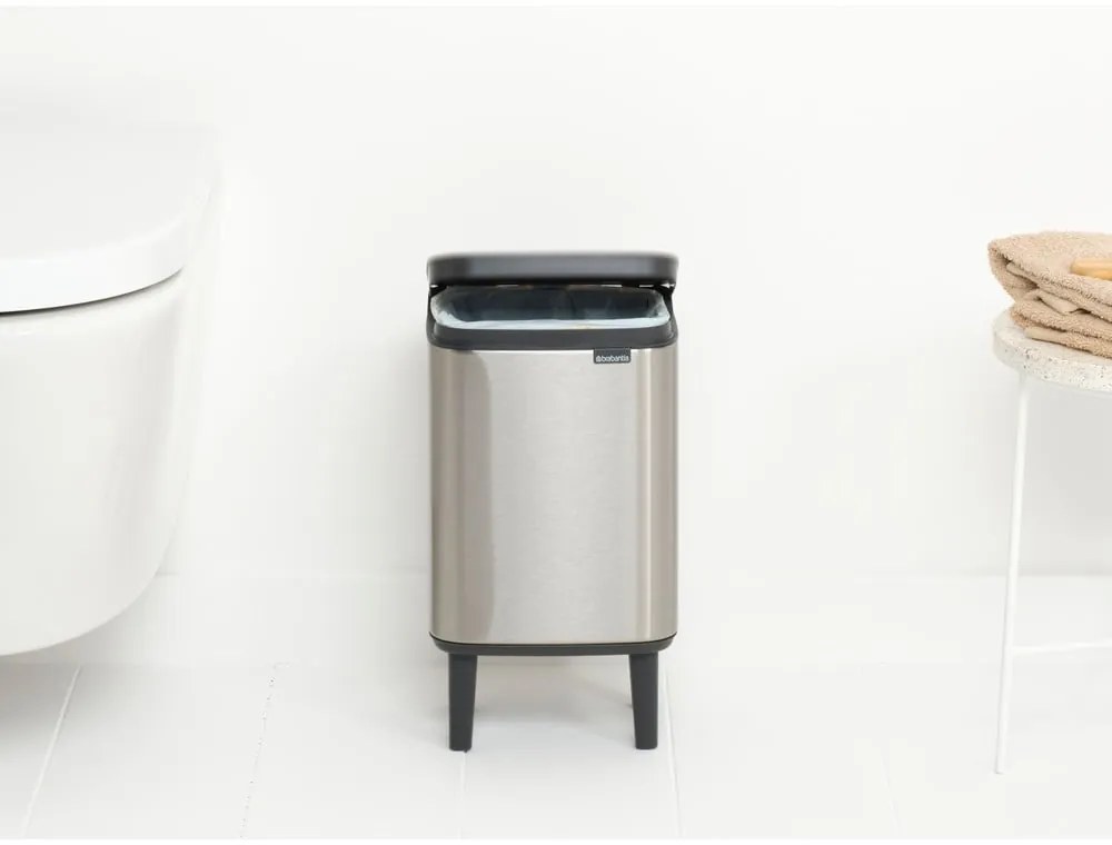 Cestino per la spazzatura color argento opaco in acciaio 4 l Bo Hi – Brabantia