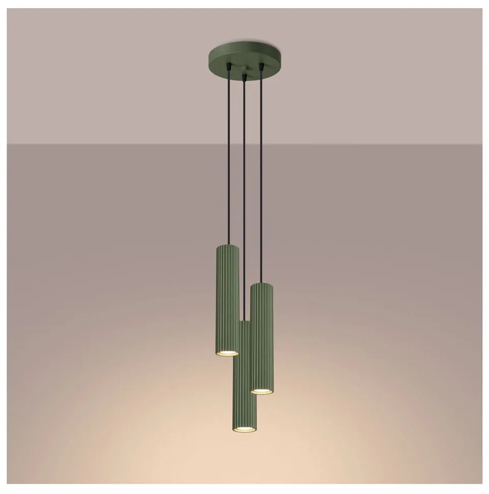 Lampadario verde ø 19,5 cm Gleam – Sollux