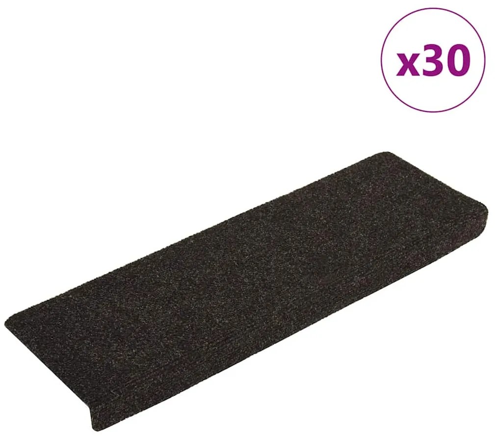 Tappetini Autoadesivi Per Scale 30 Pz Marrone Scuro 65x21x4 Cm /