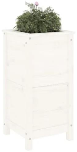 Fioriera da Giardino Bianca 40x40x78 cm Legno Massello di Pino