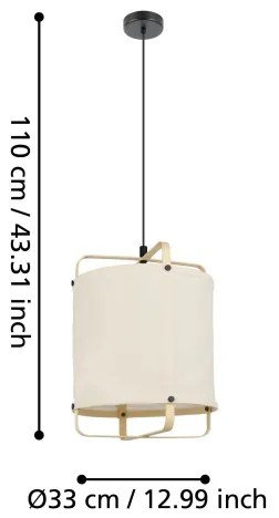 Eglo 43874 - Lampadario a sospensione con filo SURFLEET 1xE27/40W/230V