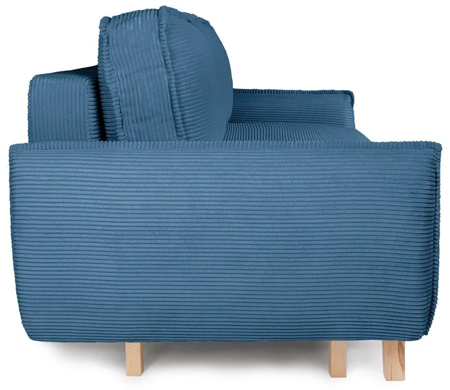 Divano letto in velluto a coste blu 218 cm Tori - Bonami Selection