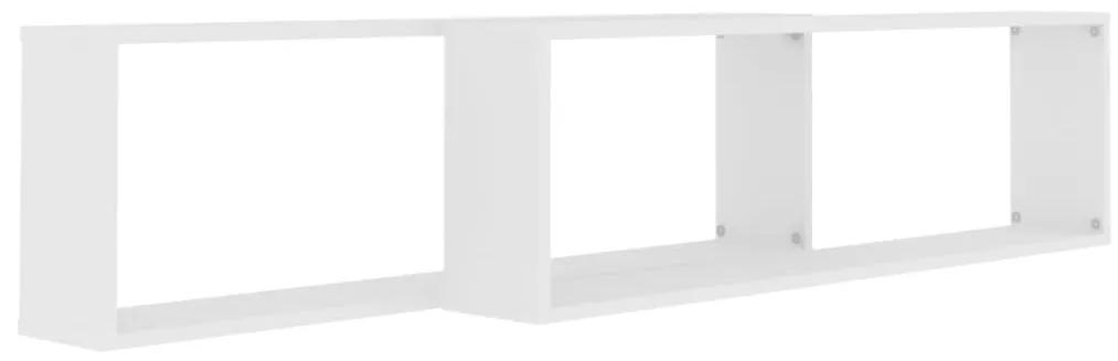 Mensole parete a cubo 2 pz bianco 100x15x30 cm in multistrato