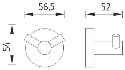 NIMCO UN 13053-26 - Gancio a muro UNIX cromo lucido