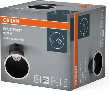 Osram - faretto da incasso SPOT TWIST LED/10W/230V Ø 9,3 cm bianco/nero