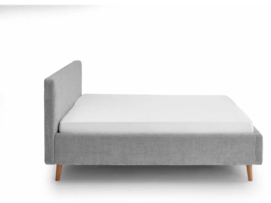 Letto matrimoniale imbottito grigio con contenitore con griglia 180x200 cm Mattis - Meise Möbel