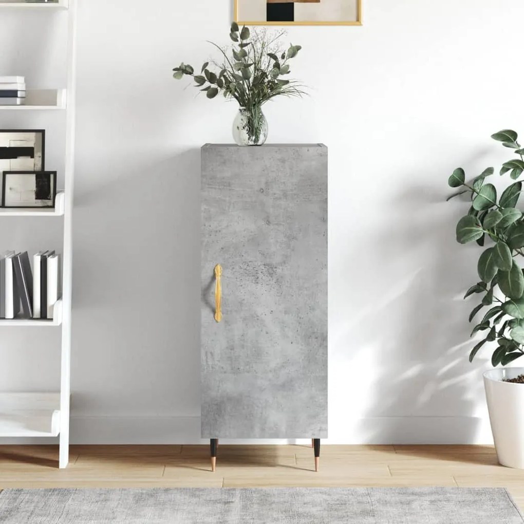 Credenza Grigio Cemento 34,5x34x90 Cm İn Legno Multistrato /