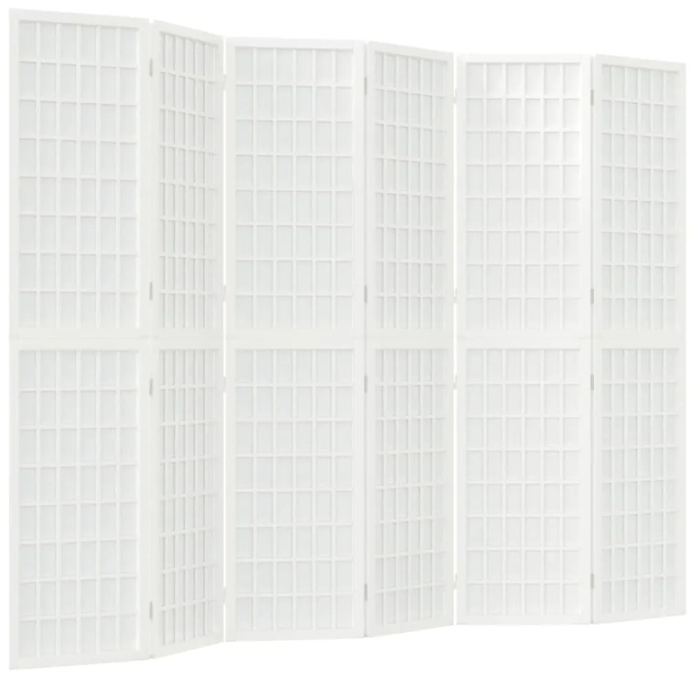 Divisorio pieghevole 6 pannelli stile giapponese 240x170 bianco