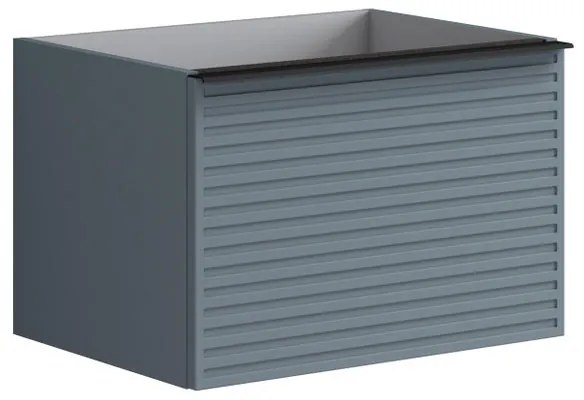 Mobile da bagno sospeso sotto lavabo L 60 x H 40 x P 45.5 cm blu laccato opaco, 1 cassetto Pixel stripes