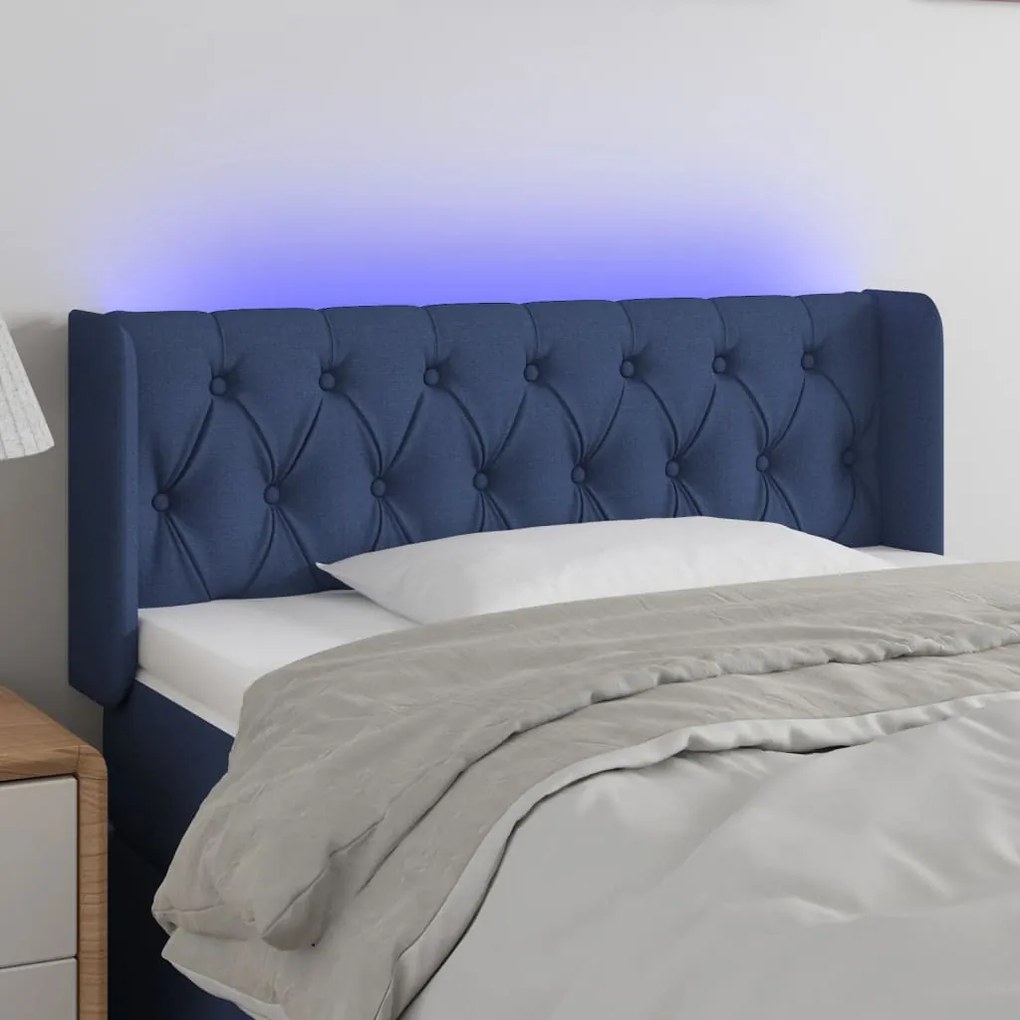 Testiera A Led Blu 103x16x78/88 Cm İn Tessuto /