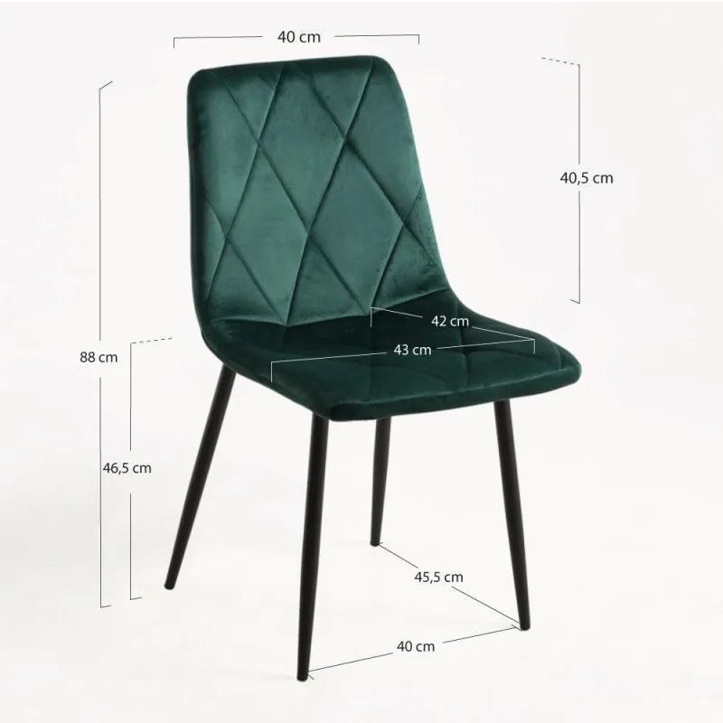 Sedia Lyke Velluto - Verde