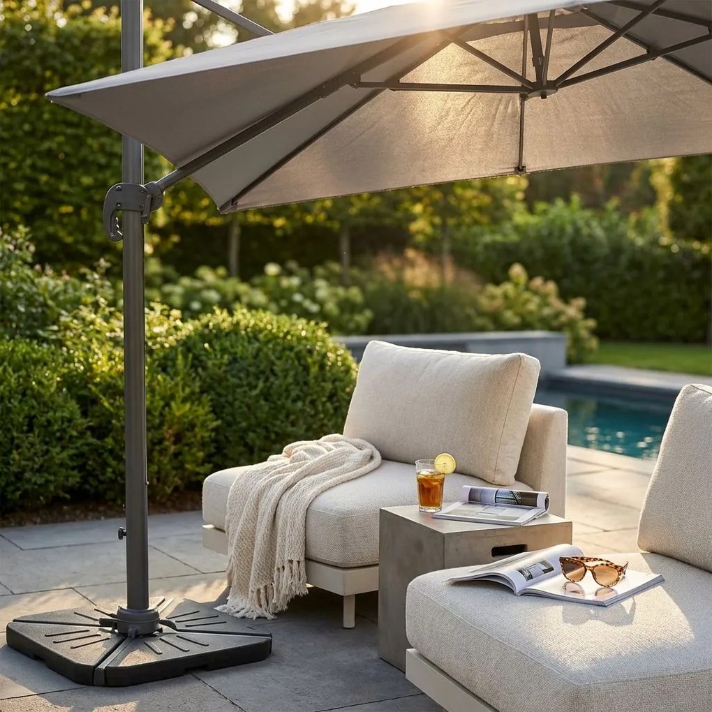 BACTRUS - ombrellone da giardino decentrato 3 x 4 m