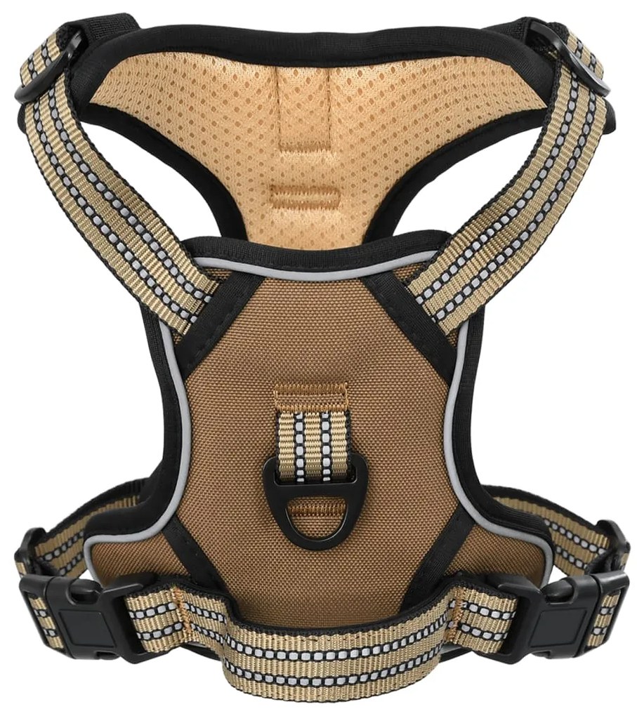 Pettorina Per Cani Con Strisce Riflettenti Regolabile Marrone L /