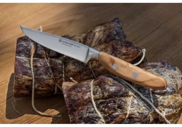 Wüsthof - Coltello da bistecca AMICI 12 cm in legno d'ulivo