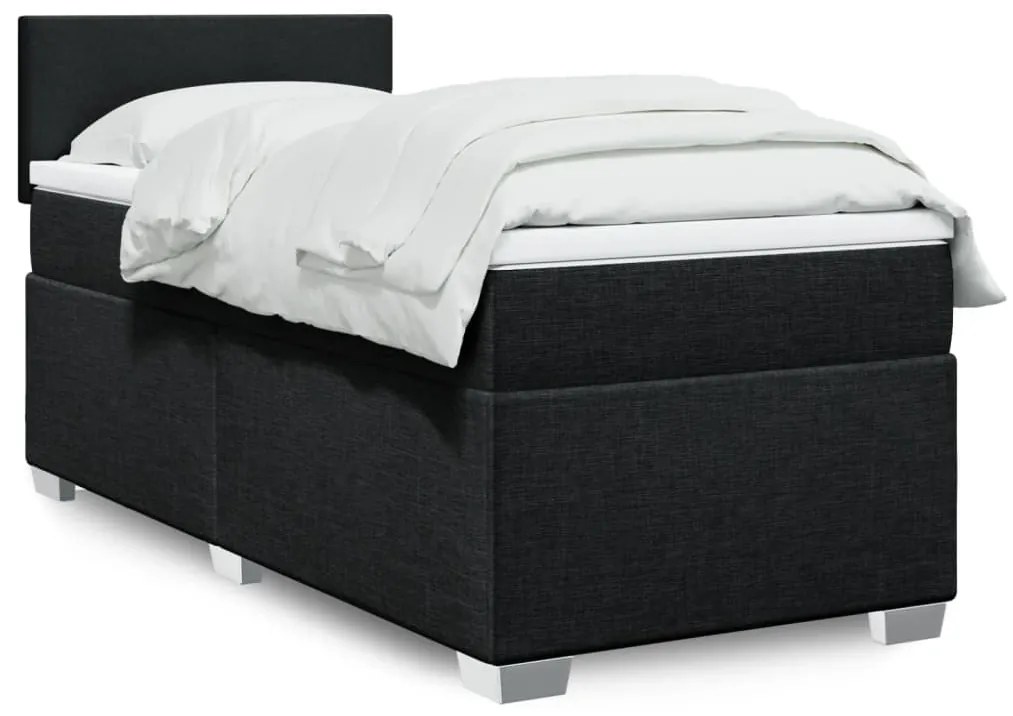 Giroletto A Molle Con Materasso Nero 100x200 Cm İn Tessuto /