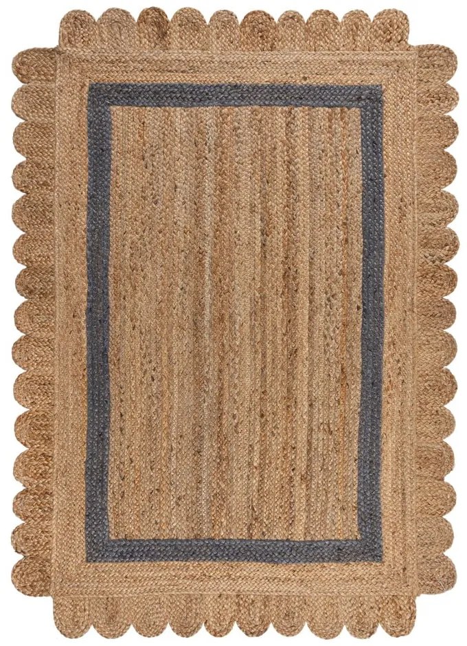 Tappeto grigio/di colore naturale in iuta tessuto a mano 160x230 cm Grace Grey – Flair Rugs
