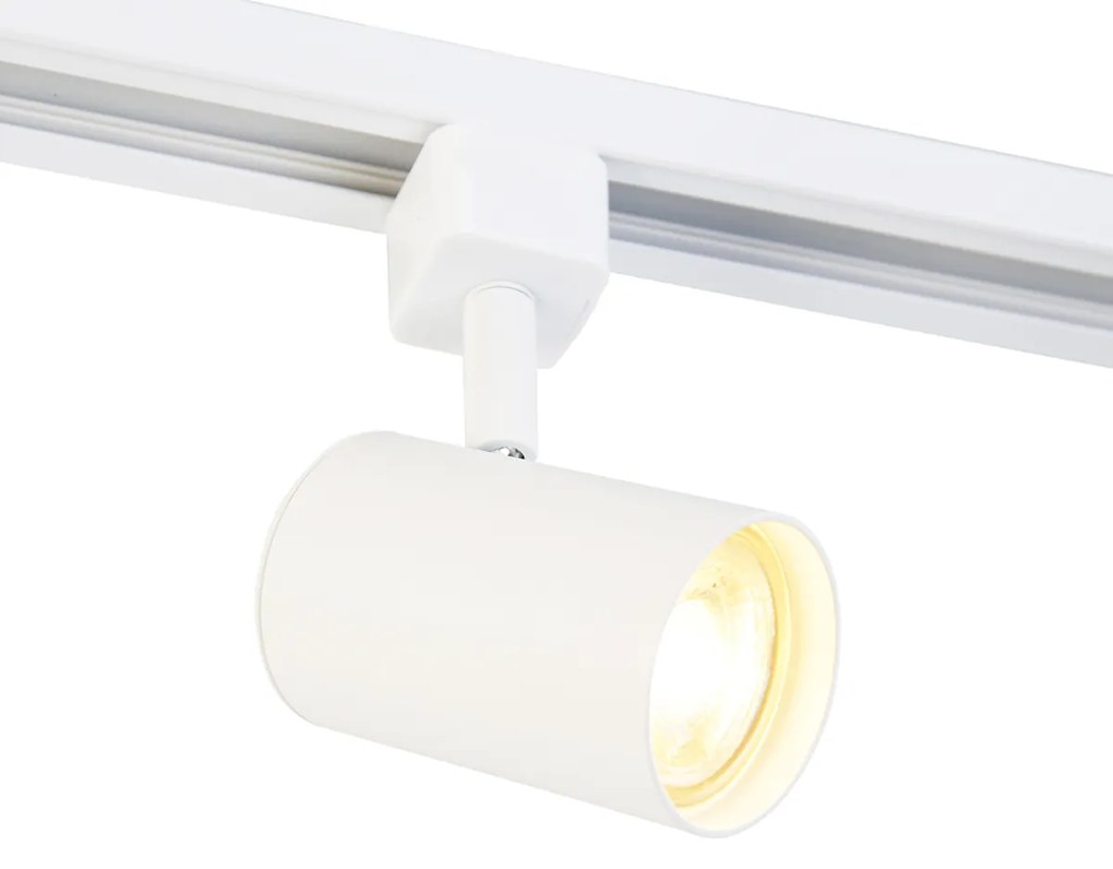 Sistema di illuminazione a binario moderno con 4 faretti bianco 1 fase - Iconic Yade