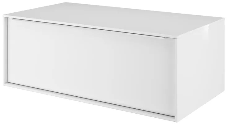 Mobile da bagno sospeso sotto lavabo L 90 x H 33 x P 48 cm bianco laccato lucido, 1 cassetto SENSEA Neo