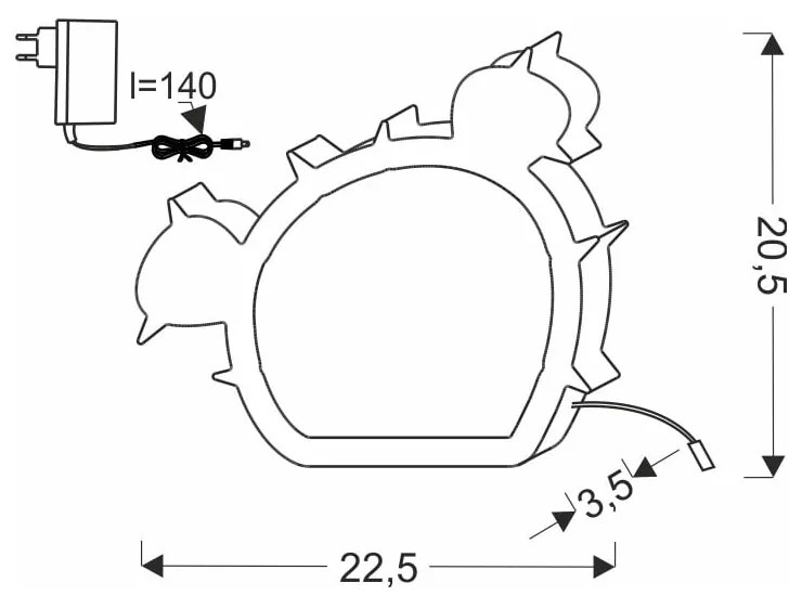 Lampada per bambini verde Cactus - Candellux Lighting