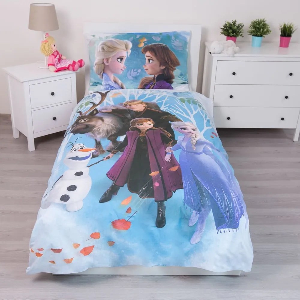 Biancheria da letto per bambini in cotone per letto singolo 140x200 cm Frozen - Jerry Fabrics