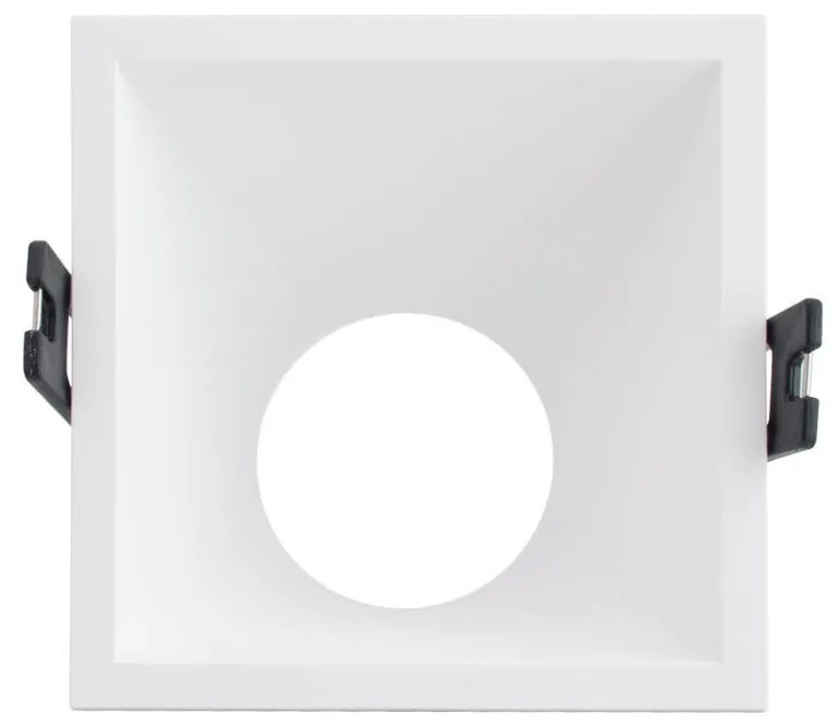 Faretto da Incasso Quadrato Bianco Fisso in Policarbonato Foro 85x85mm per GU10