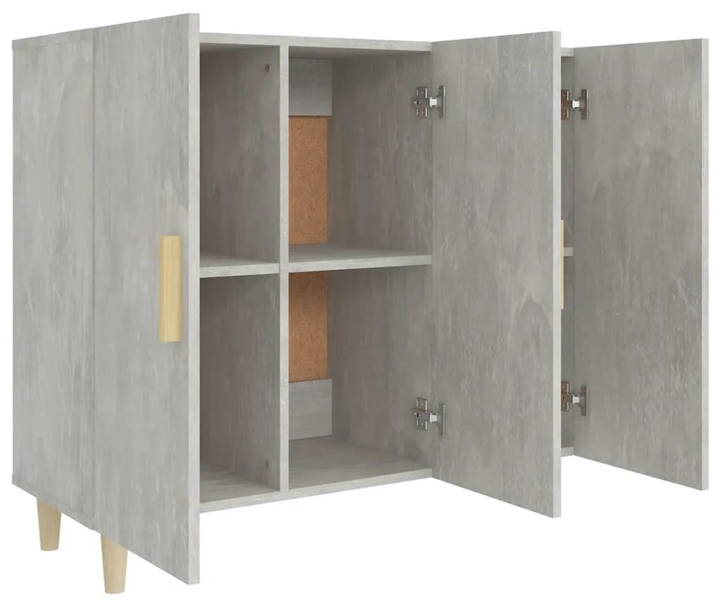 Credenza grigio cemento 90x34x80 cm in legno multistrato