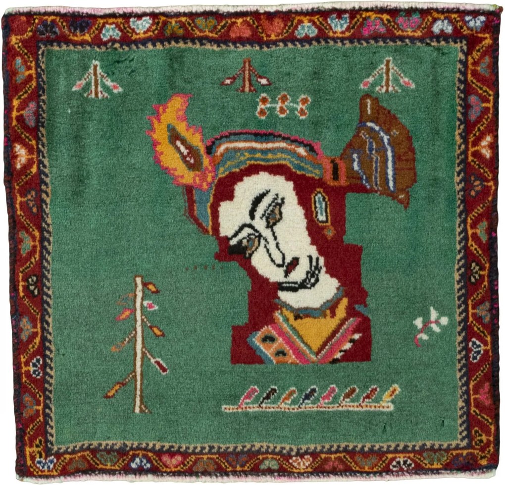 Shiraz Tappeto persiano 50x60 Rosso (Iran) Annodato A Mano