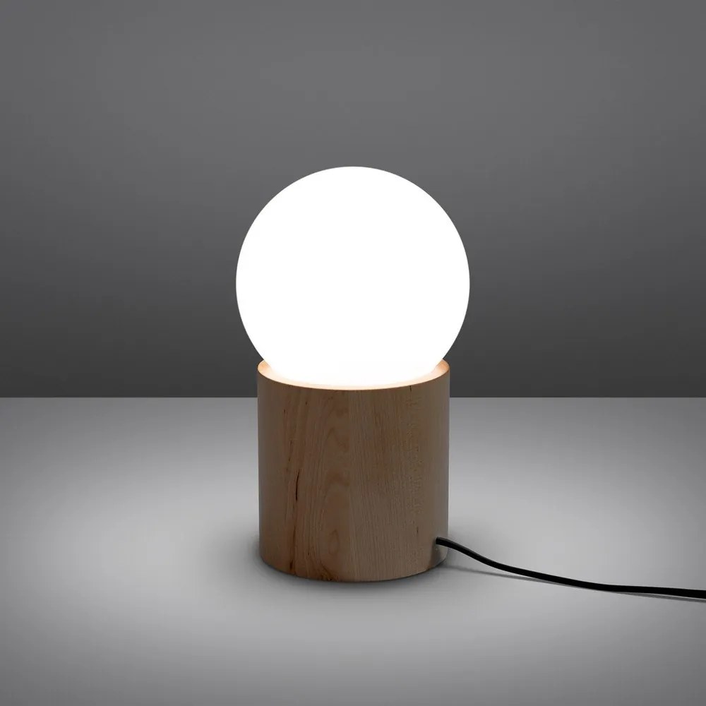 Lampada da tavolo bianca/di colore naturale con paralume in vetro (altezza totale 21 cm) Surtur – Sollux