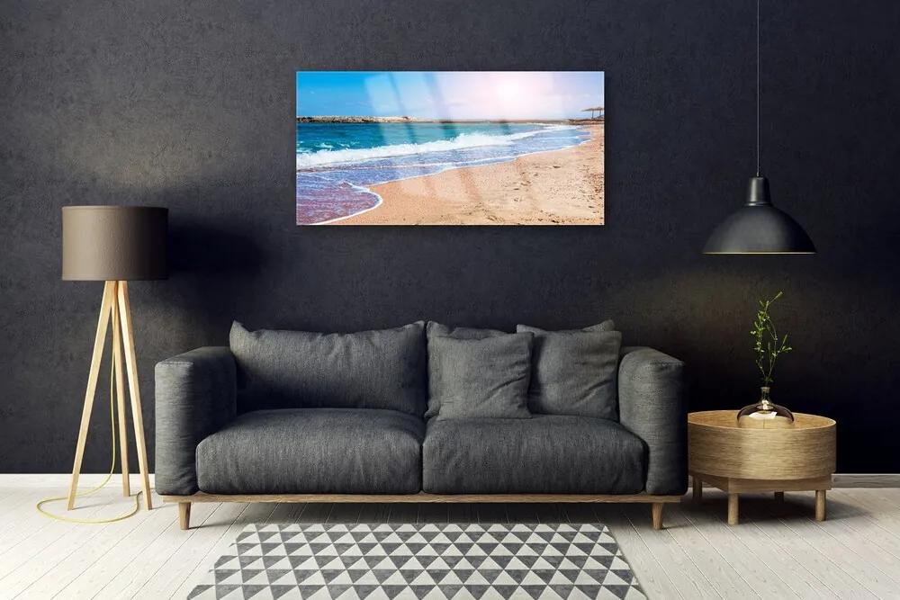 Quadro acrilico Paesaggio della spiaggia dell'oceano 100x50 cm