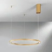 Sospensione LED HOOP in alluminio oro con funzione CCT 60 cm.