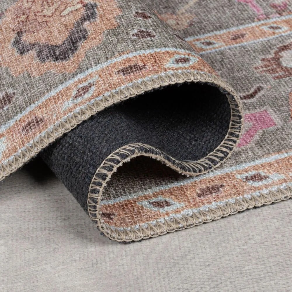 Passatoia verde chiaro lavabile 60x230 cm Una Floral – Flair Rugs