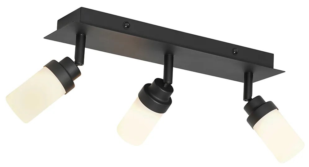 Faretto da bagno moderno nero 3 luci IP44 - Japie